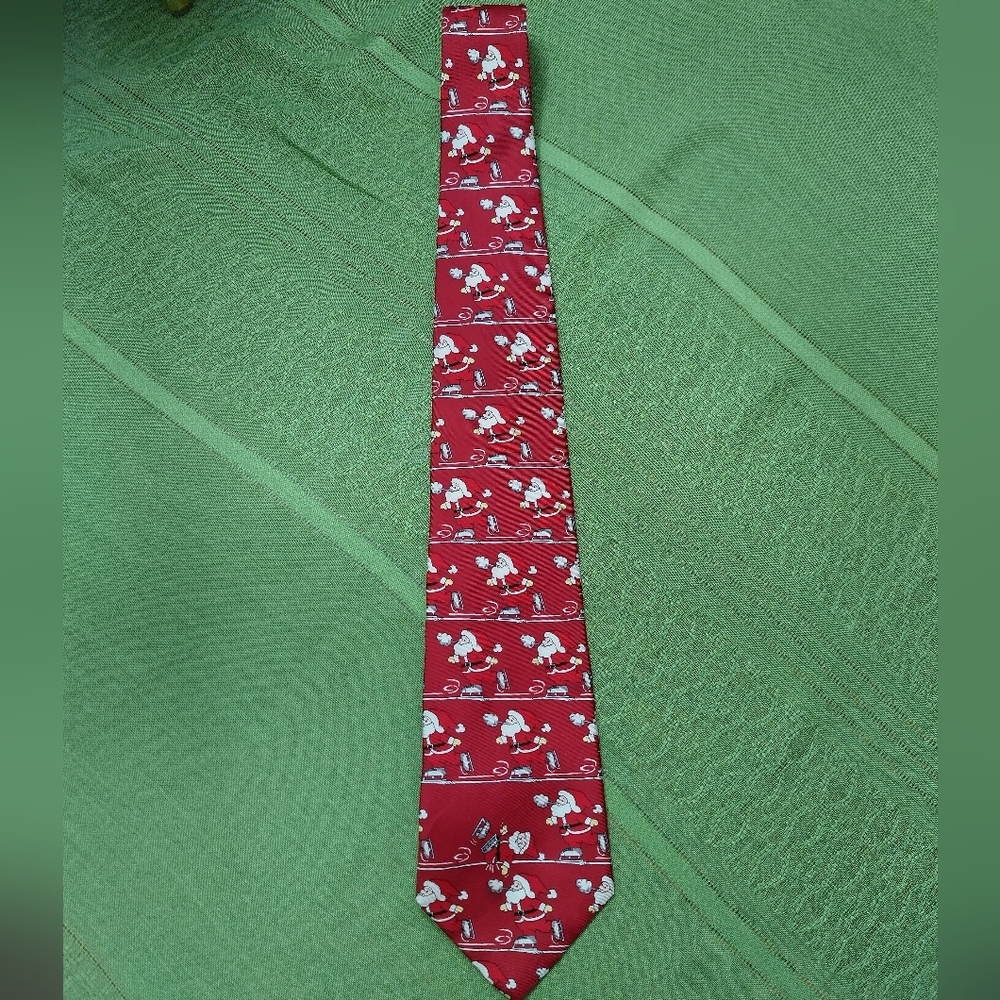 SOLD Red Santa Ice Skating Men's Tie